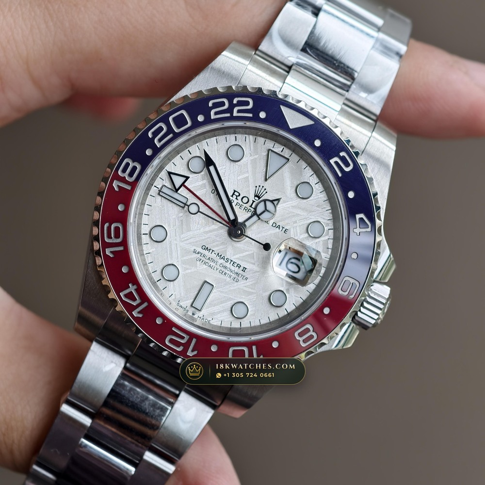 Rolex GMT-Master II Gibeon Meteorite Dial 18K White Gold Ref. 126719BLRO — Studio Gallery Plate III in 18K White Gold Au750 (217.0g Verified Mass, Rolex Manufacture Cal. 3285 - 70h Power Reserve)