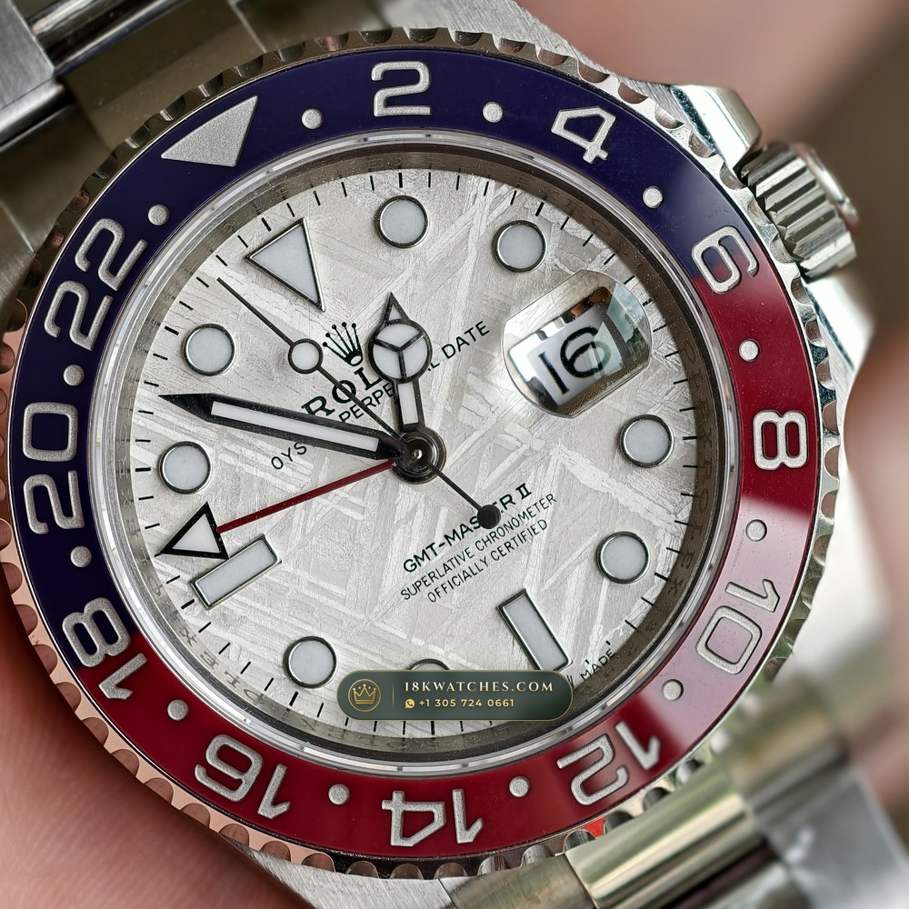 Rolex GMT-Master II Gibeon Meteorite Dial 18K White Gold Ref. 126719BLRO — Studio Gallery Plate IV in 18K White Gold Au750 (217.0g Verified Mass, Rolex Manufacture Cal. 3285 - 70h Power Reserve)